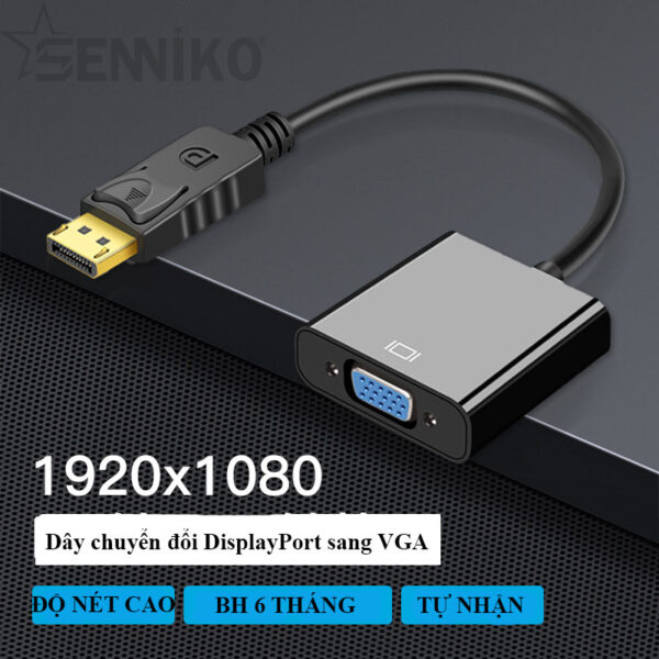 Cáp chuyển đổi Display Port to VGA (Đen/Trắng) - Ảnh 2